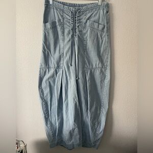 Free People Castaway Slouchy Pull On Jeans-Capri Blue